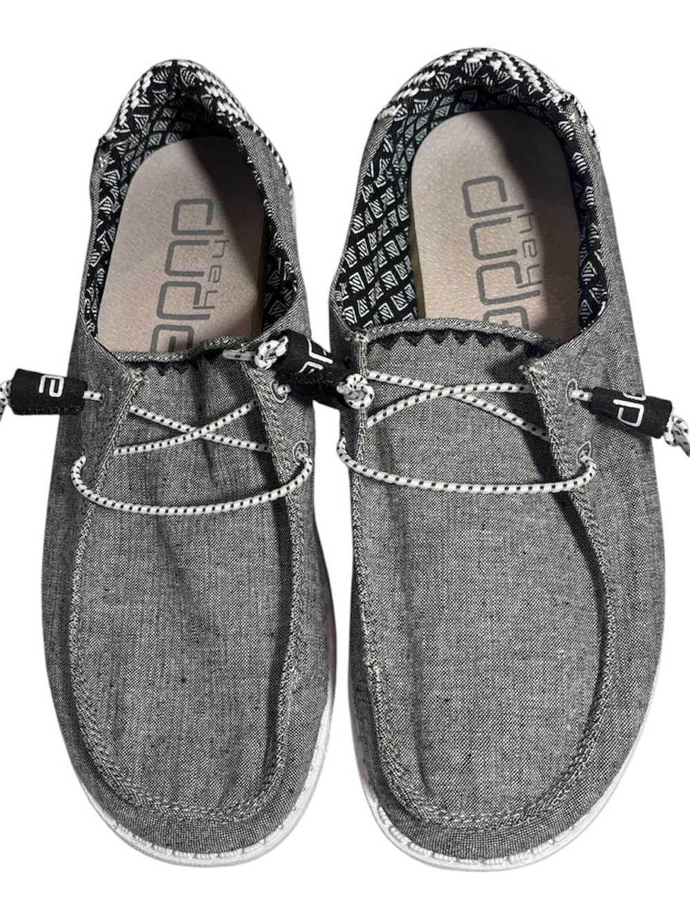 Hey Dude Men’s Boat Shoes in Gray Linen